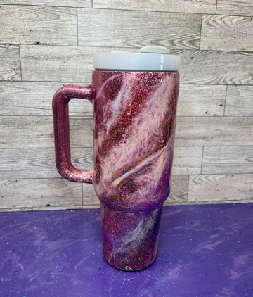 VASO PERSONALIZADO DE 40 Oz CON TÉCNICA DE VÍA LÁCTEA