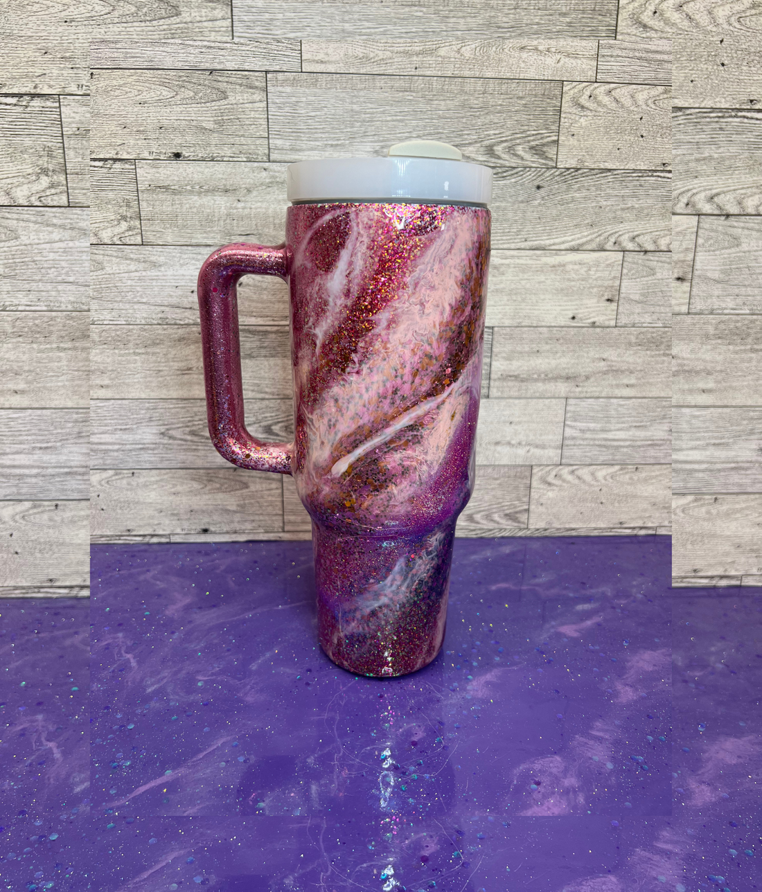VASO PERSONALIZADO DE 40 Oz CON TÉCNICA DE VÍA LÁCTEA